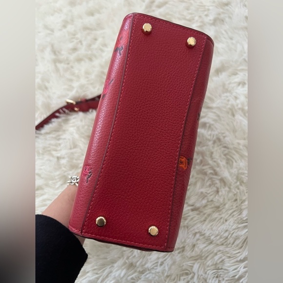 Coach Peony Print Morgan Top Handle Satchel - Picture 7 of 11